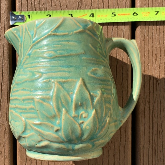 ANTIQUE McCOY POTTERY WATERLILY PITCHER EXTREMELY RARE NO. 124, CIRCA 1920 - Picture 11 of 12